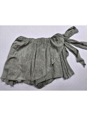 Anthropologie Mustard Seed Olive Green Wrap Skirt Skort Tie Waist Small Boho